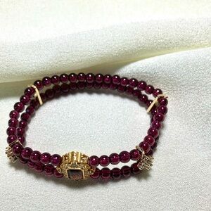 Double-strand garnet bracelet